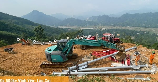 Gần 600 kỹ sư, công nhân EVNNPT 'tiếp sức' cho dự án đường dây 500kV Lào Cai - Vĩnh Yên
