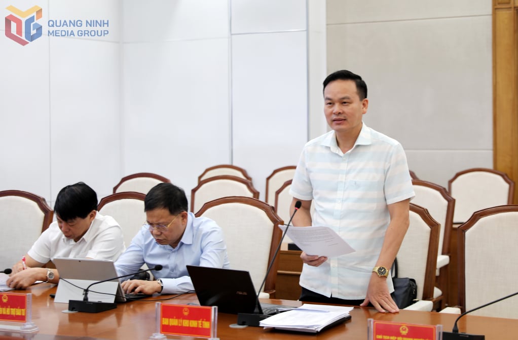 Trưởng Ban quản lý các Khu kinh tế tỉnh Quảng Ninh báo cáo tại phiên họp thường kỳ tháng 7