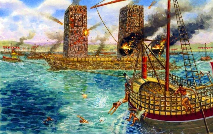 5. アレクサンダー大王は各地から海軍を動員した。シドン、ビブロス、ロードス、キプロスといった属国から軍艦を集め、海上封鎖の突破に貢献した。写真：Pinterest