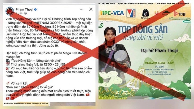 Thông tin Phạm Thoại làm Đại sứ VIETNAM OCOPEX 2025 là sai sự thật.