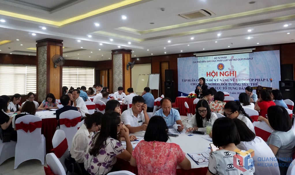 Trợ giúp viên pháp lý, Trung tâm TGPL nhà nước tỉnh tham gia tập huấn kỹ năng TGPl do Cục Phổ biến, Giáo dục pháp luật và Trợ giúp pháp lý (Bộ Tư pháp) tổ chức, tháng 5/2025. Ảnh: Nguyên Ngọc