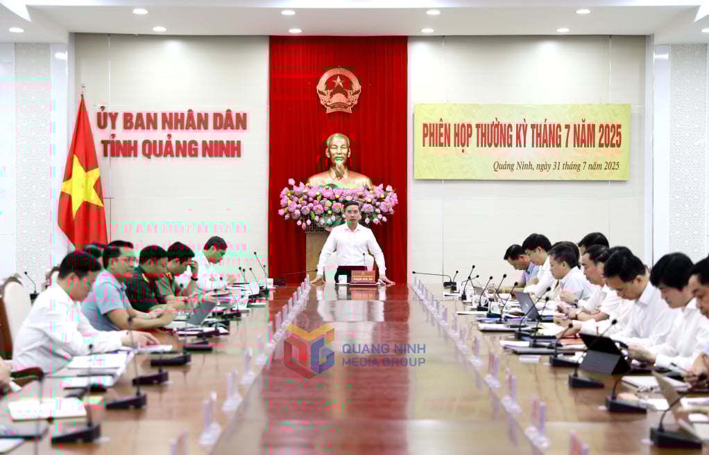 Đồng chí Phạm Đức Ấn, Phó Bí thư Tỉnh ủy, Chủ tịch UBND tỉnh chủ trì phiên họp thường kỳ tháng 7