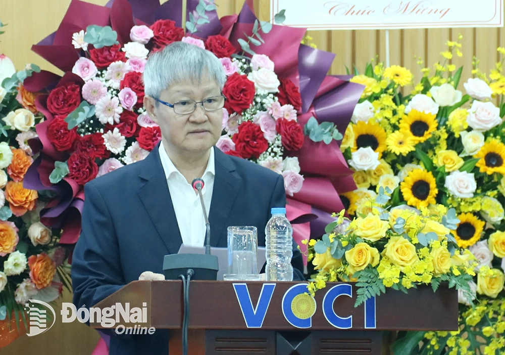 Phó chủ tịch Liên đoàn Doanh nghiệp Việt Nam Võ Tân Thành phát biểu tại hội thảo. Ảnh: Vương Thế
