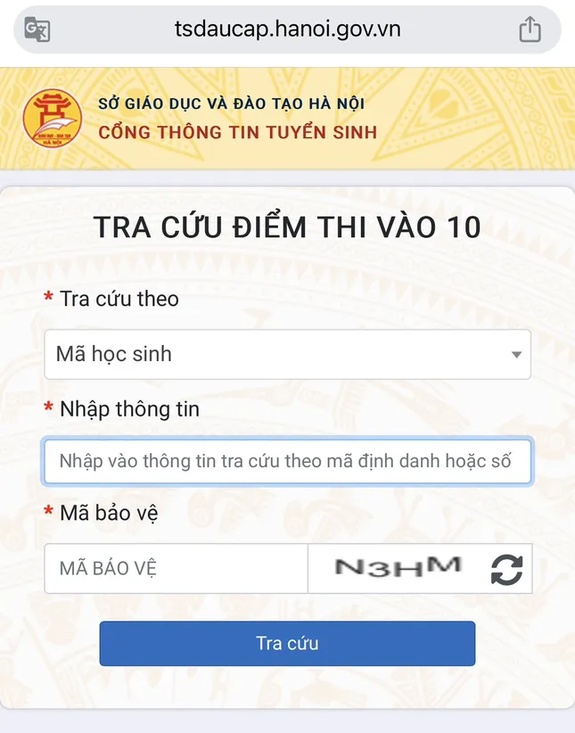 រកមើលពិន្ទុប្រឡងថ្នាក់ទី ១០ នៅទីក្រុងហាណូយ រូបថត ១