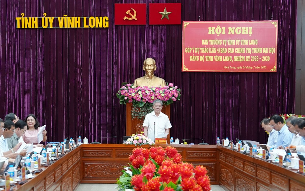 Ban Thường vụ Tỉnh ủy hội nghị góp ý Dự thảo (lần 4) Báo cáo chính trị trình Đại hội đại biểu Đảng bộ tỉnh Vĩnh Long lần thứ XII.