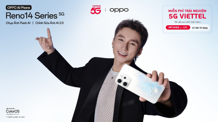 Viettel hợp tác với OPPO dành tặng khách hàng trải nghiệm miễn phí data 5G tốc độ cao.