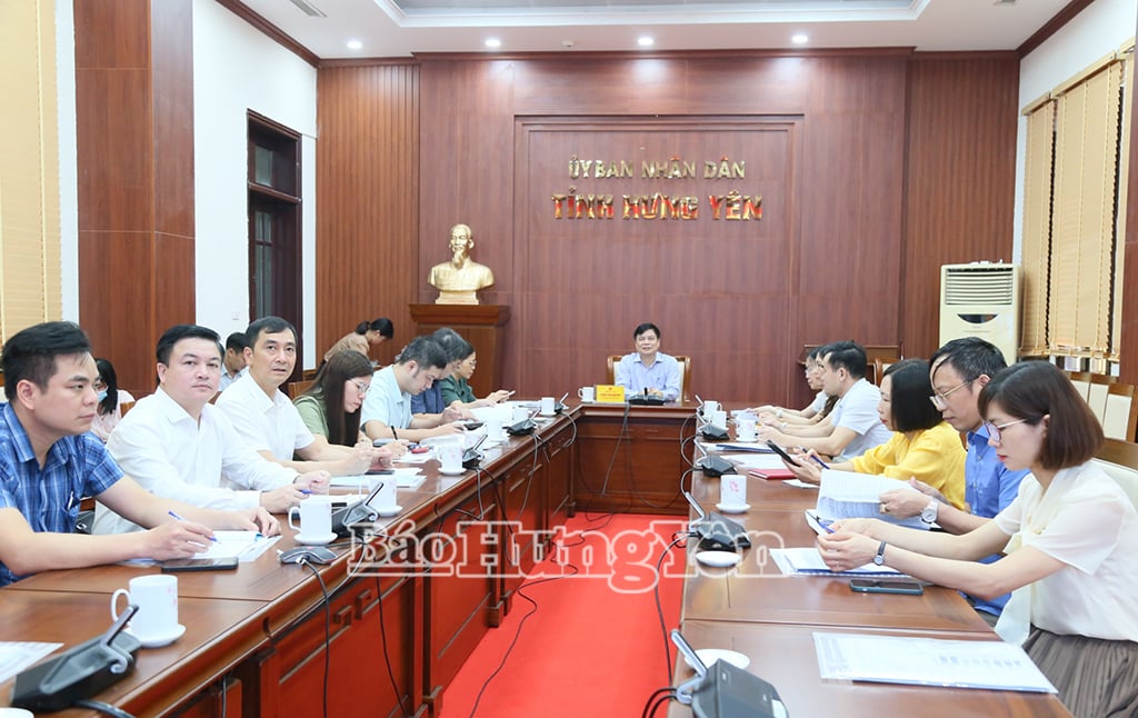 Quang cảnh hội nghị tại điểm cầu Hưng Yên 