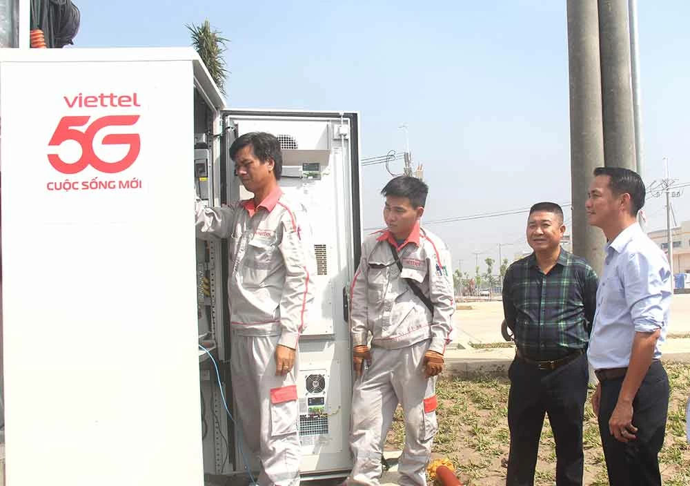 Trạm phát sóng 5G được triển khai tại Khu công nghiệp Công nghệ cao Long Thành.

