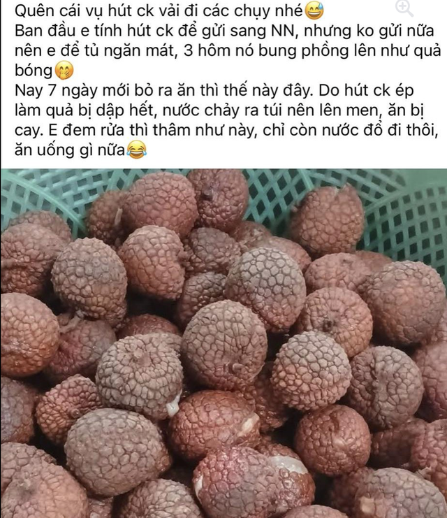 Vì sao không nên hút chân không để bảo quản vải thiều ăn dần hiệu quả hơn? - Ảnh 1.