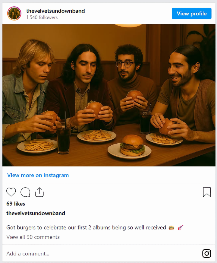 تم إنشاء حساب Velvet Sundown على إنستغرام. (المصدر: Arstechnica)