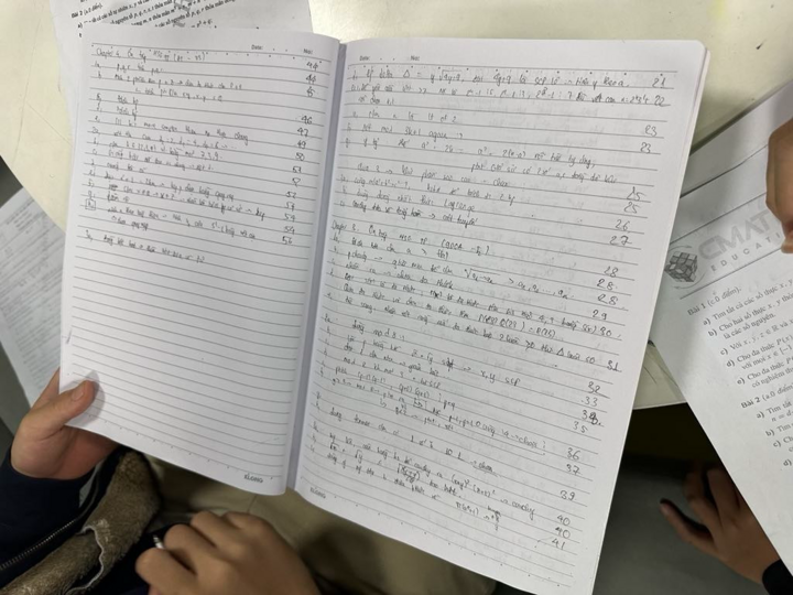 How to make a table of contents at the end of Khai's notebook. (Photo: NVCC)