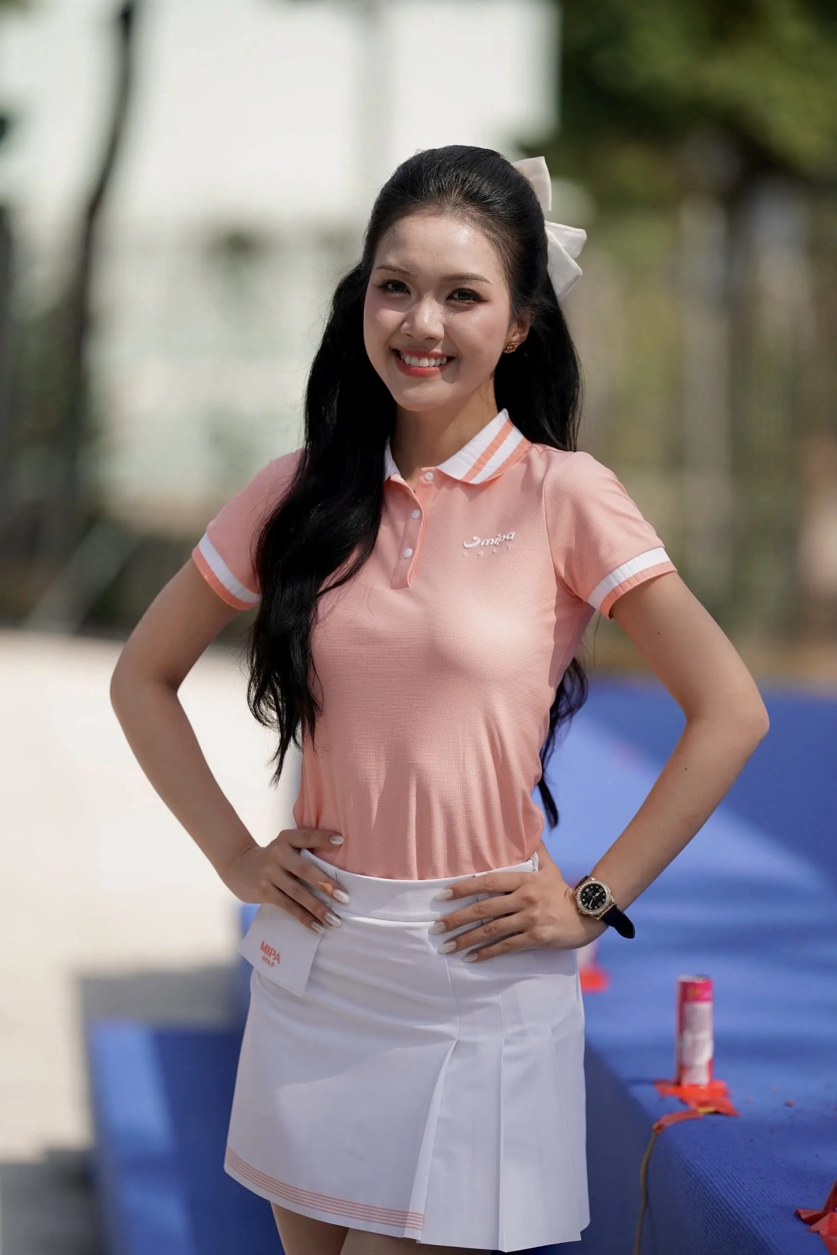 Nhan sắc đại sứ nghệ thuật của Hoa hậu Việt Nam khi làm MC giải Vô địch Pickleball Vietnam ảnh 9