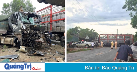 Hai ô tô tải đối đầu trên tuyến Hồ Chí Minh nhánh Đông