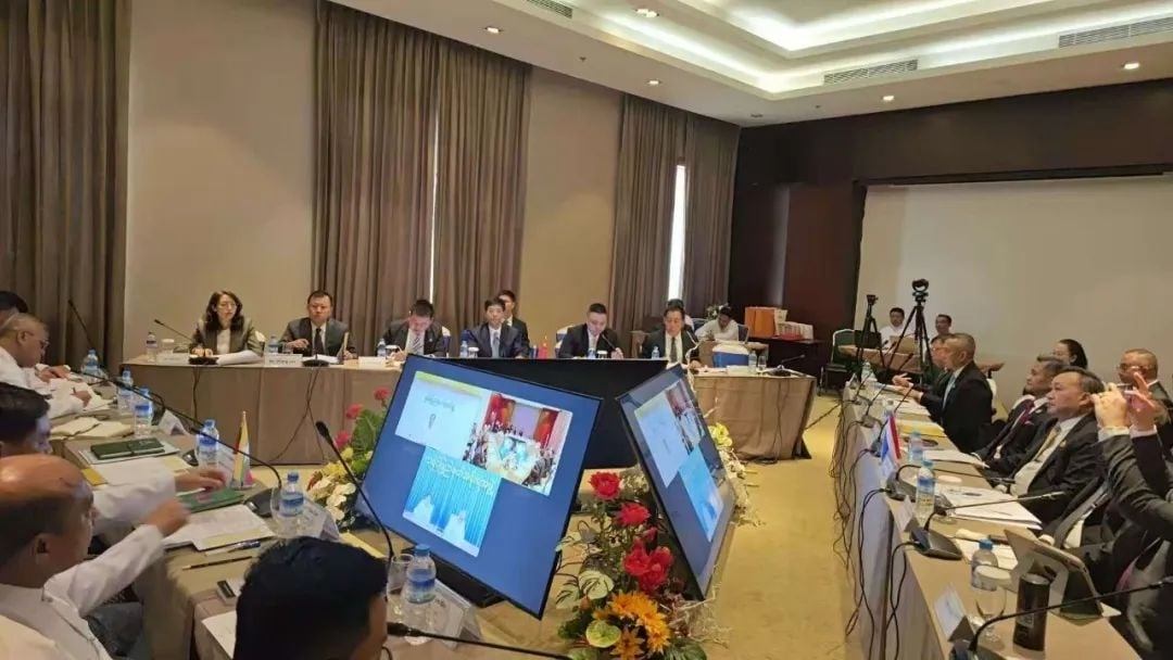 Hội nghị cấp bộ trưởng lần thứ hai về hợp tác đấu tranh trấn áp tội phạm lừa đảo viễn thông và Internet giữa Trung Quốc, Myanmar và Thái Lan. Ảnh: Nhân Dân nhật báo.
