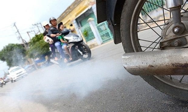 Motorbikes are one of the causes of serious air pollution in big cities.