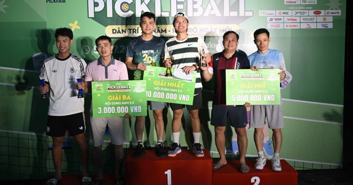 Determine the winning pair of athletes in the 5.5 level pickleball tournament Dan Tri