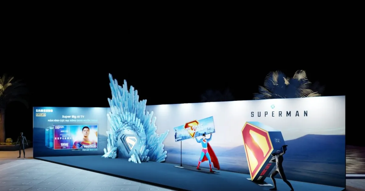 Samsung AI TV cực đại 98-100-115 inch hợp tác cùng DC Studios quảng bá “bom tấn” Superman