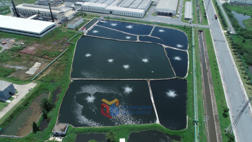 Khu xử lý nước thải công nghiệp của KCN Hải Hà. Ảnh: Mạnh Trường