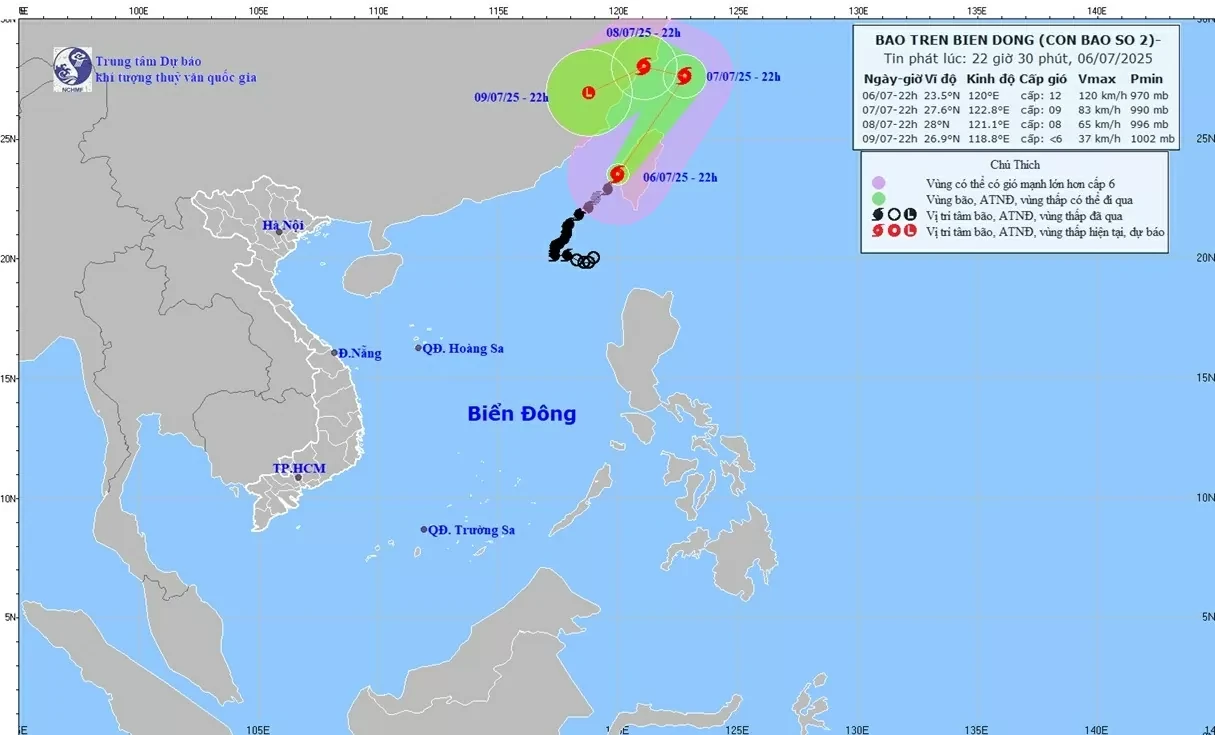 Bão số 2 ra khỏi Biển Đông, không có khả năng quay trở lại