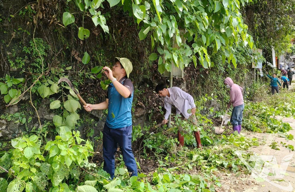 Hàng trăm người tham gia tổng vệ sinh môi trường khu vực thôn Bó Lù, bờ hồ Ba Bể.