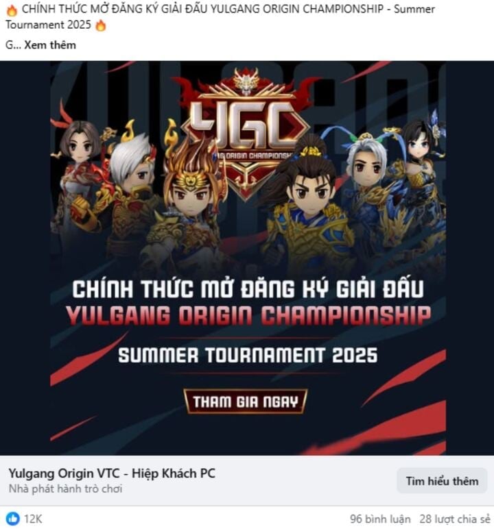 Bài thông báo mở đăng ký tham gia giải đấu nhận được nhiều sự quan tâm từ cộng đồng.