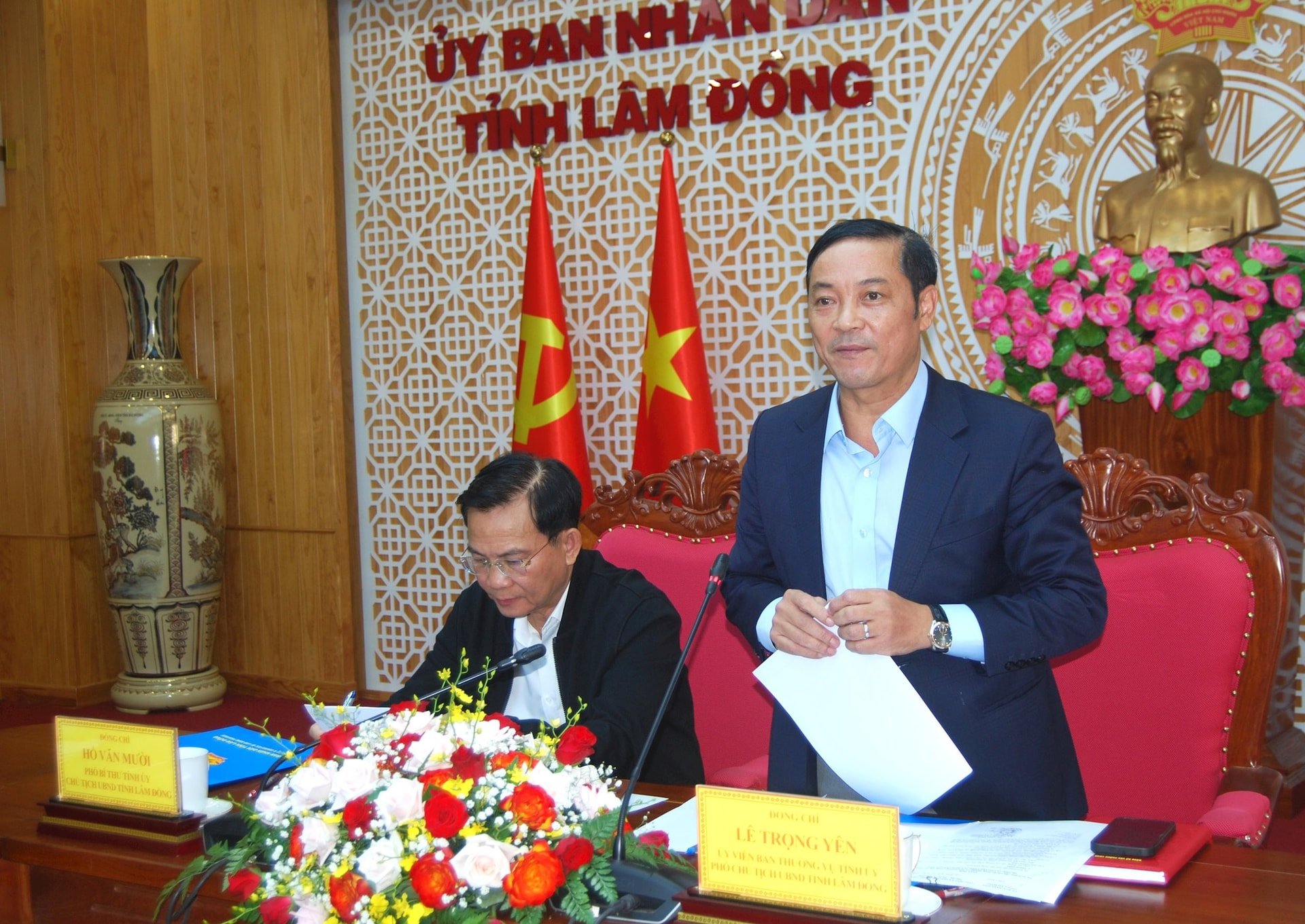 Phó Chủ tịch UBND tỉnh Lê Trọng Yên khẳng định những thế mạnh phát triển du lịch, nông nghiệp, khai thác khoảng sản của Lâm Đồng