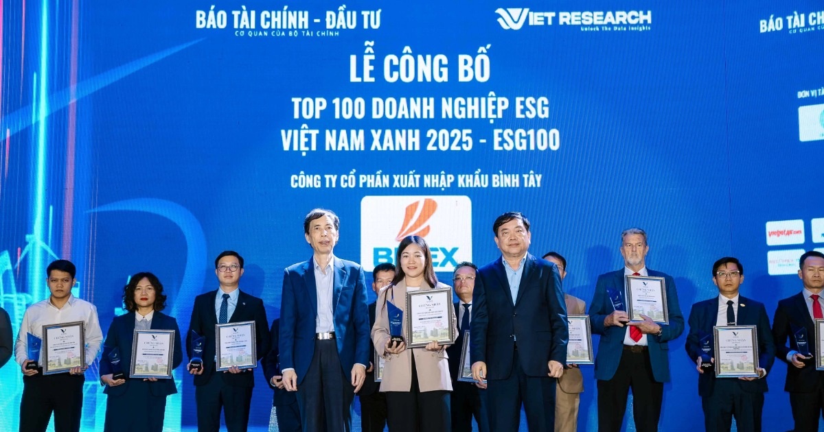 BITEX ទទួលបានកិត្តិយសជា "សហគ្រាស ESG បៃតងកំពូលទាំង 100 នៅវៀតណាមឆ្នាំ 2025"