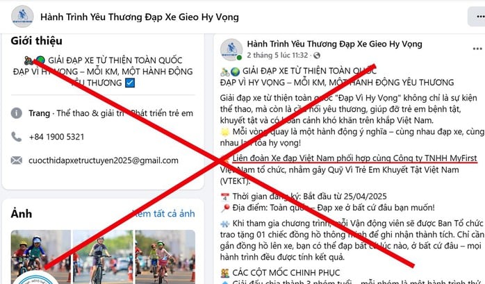 Cảnh báo mạo danh Liên đoàn thể thao để tổ chức giải đua xe đạp, thu phí trái phép- Ảnh 1.