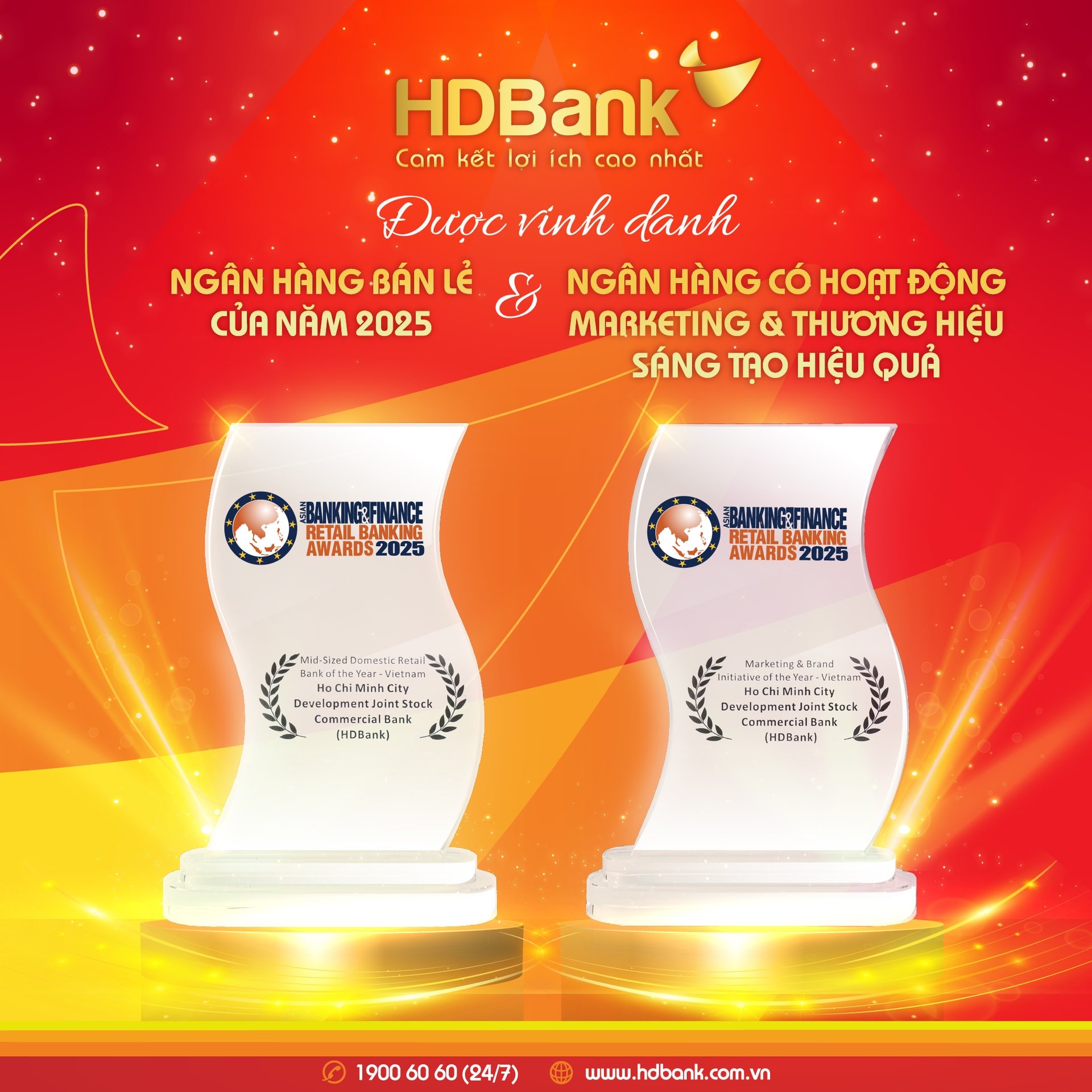 HDBank nhận hai giải thưởng quốc tế tiếp tục khẳng định vị thế trên bản đồ tài chính khu vực