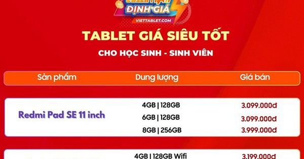 Redmi Pad 2, Galaxy Tab S9, iPad Gen 11 đang có giá siêu tốt dịp năm học mới