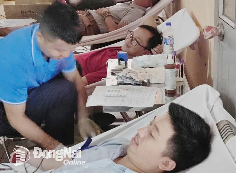 412 đơn vị máu đã được Ban tổ chức tiếp nhận. Ảnh: Phạm Quang