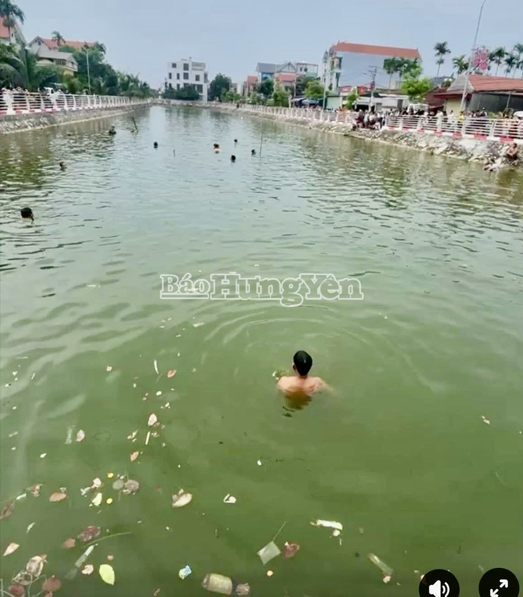 Khu vực xảy ra vụ đuối nước thương tâm ở thôn Bãi Sậy 2, xã Triệu Việt Vương