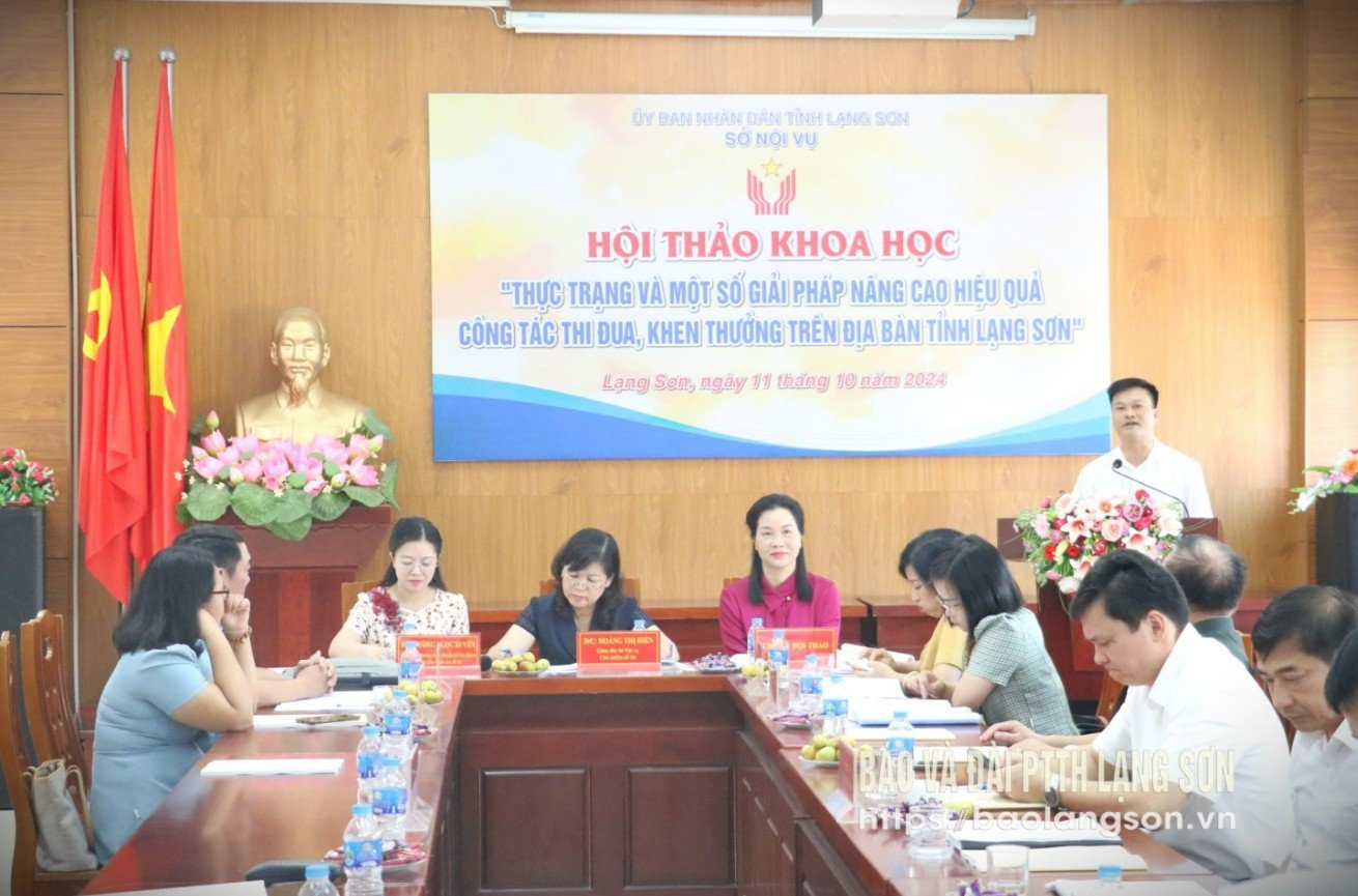 Các đại biểu tham dự hội thảo khoa học “Thực trạng và một số giải pháp nâng cao hiệu quả công tác TĐKT trên địa bàn tỉnh Lạng Sơn”
