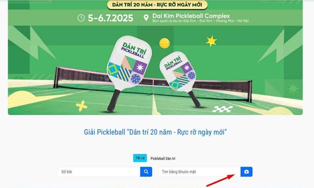 Hướng dẫn cách VĐV tìm ảnh bằng khuôn mặt ở giải pickleball báo Dân trí - 1