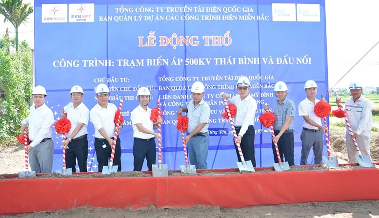 EVNNPT triển khai thi công dự án Trạm biến áp 500kV Thái Bình và đường dây đấu nối- Ảnh 1.