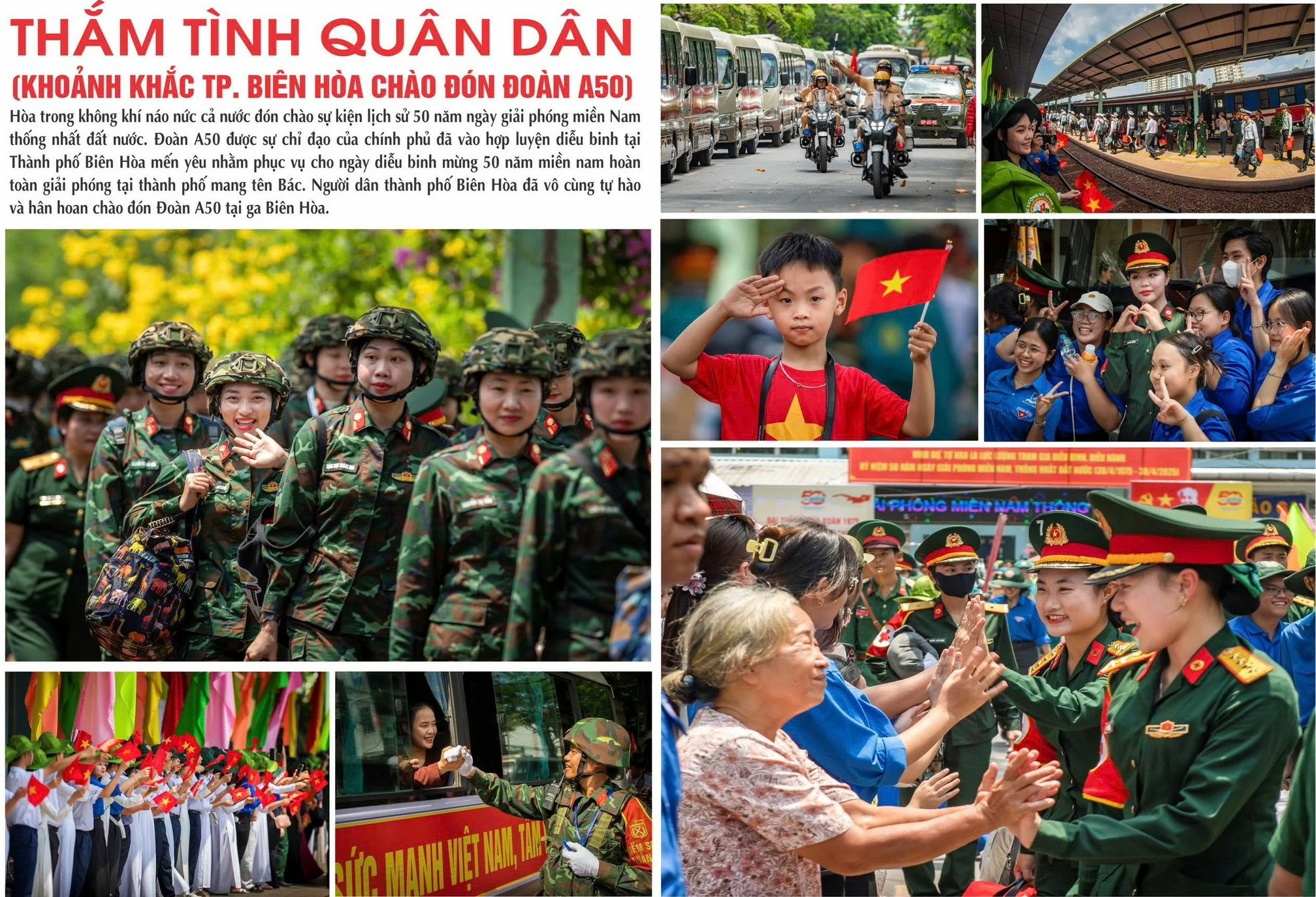 Tác phẩm Thắm tình quân dân (ảnh bộ) của tác giả Nguyễn Ngọc Cường đoạt giải nhất . Ảnh: BTC cuộc thi