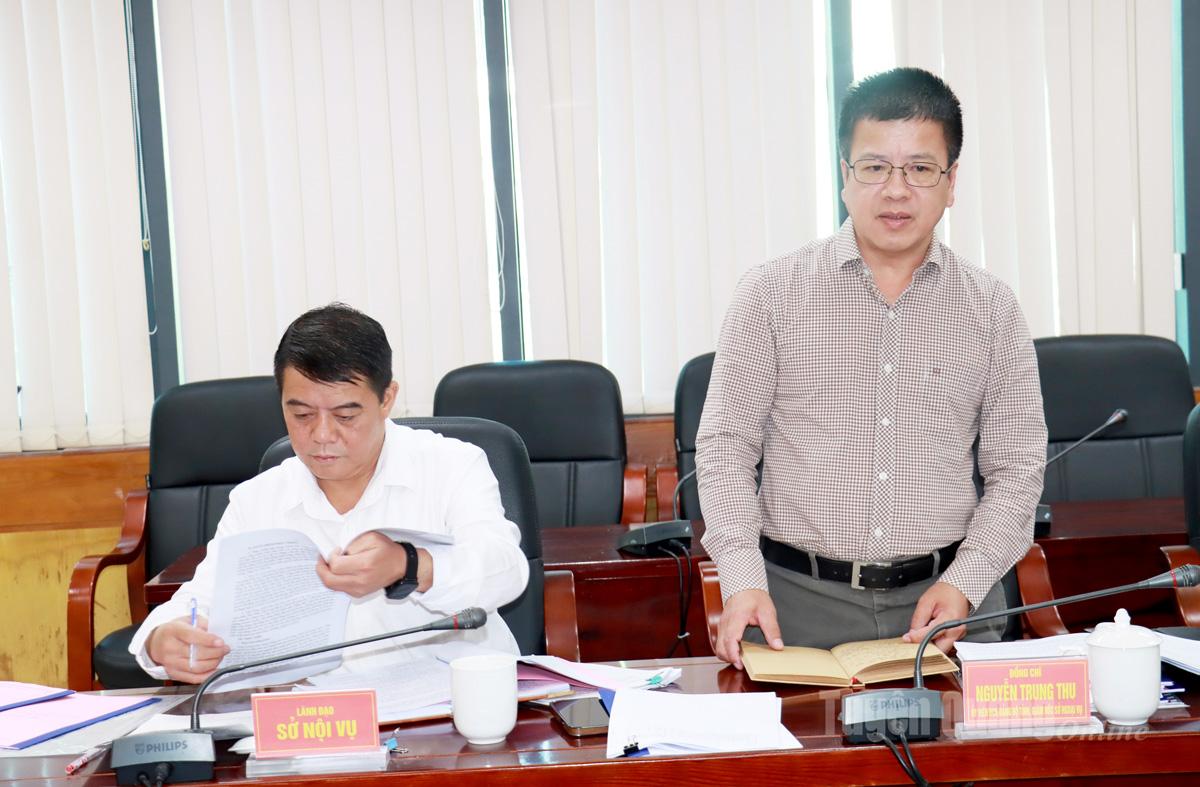 Đồng chí Nguyễn Trung Thu, Giám đốc Sở Ngoại vụ phát biểu tại buổi làm việc.