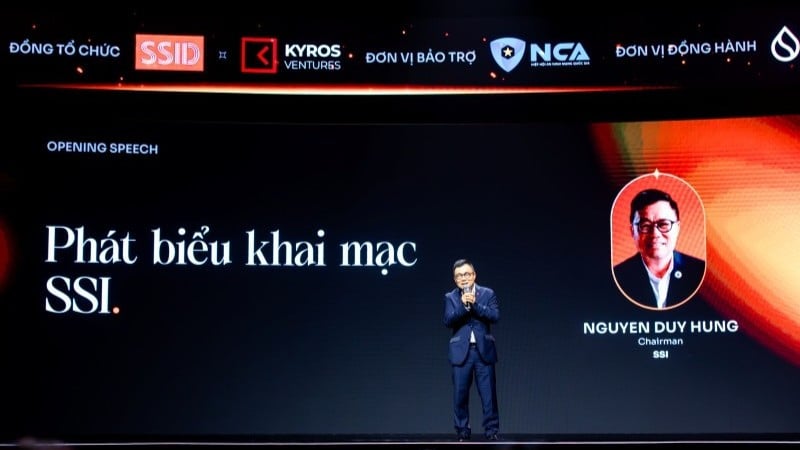 Chủ tịch Hội đồng quản trị Công ty cổ phần Chứng khoán SSI Nguyễn Duy Hưng phát biểu tại sự kiện.