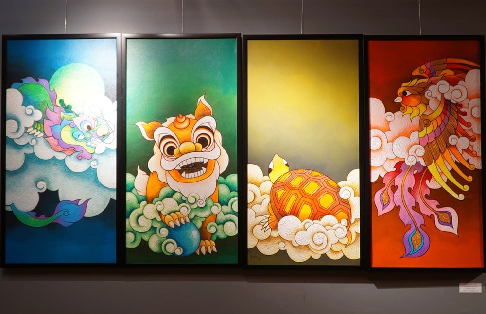 Displaying unique works about the Four Sacred Animals at Hue heritage site - photo 7