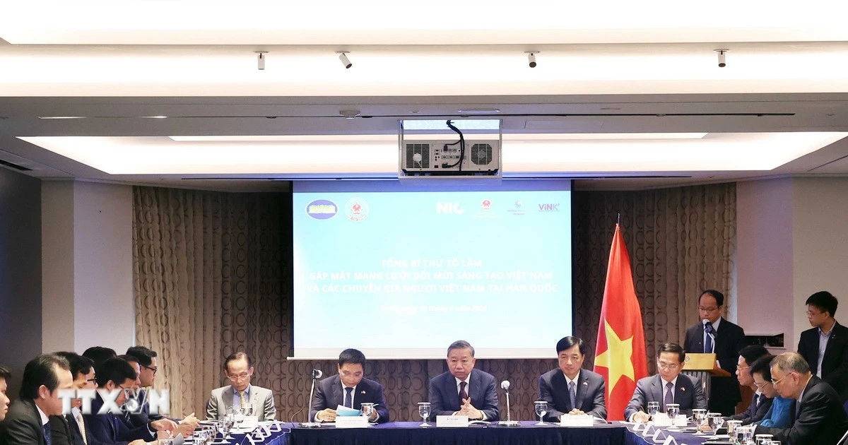 Tổng Bí thư gặp mặt thành viên Mạng lưới Đổi mới sáng tạo Việt Nam tại Hàn Quốc