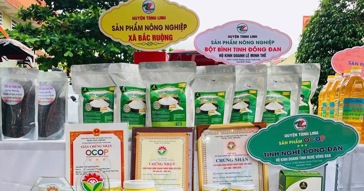 Bột bình tinh Đông Đan gắn sản phẩm OCOP