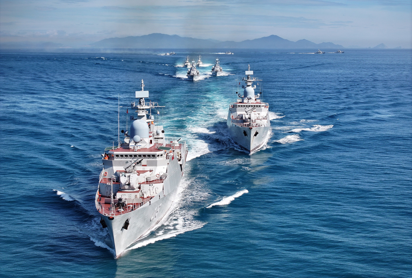 Die Seeparadeformation übt Phase 2, bereit für die 2.9-Zeremonie