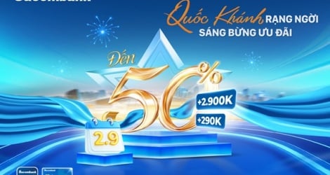 Mừng Quốc khánh 2/9, nhận hoàn tiền lên đến 2,9 triệu đồng cùng Sacombank