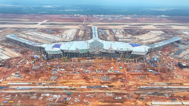 Cảng Hàng không quốc tế Long Thành chuẩn bị đưa vào khai thác năm 2026. (Ảnh: PV/Vietnam+)