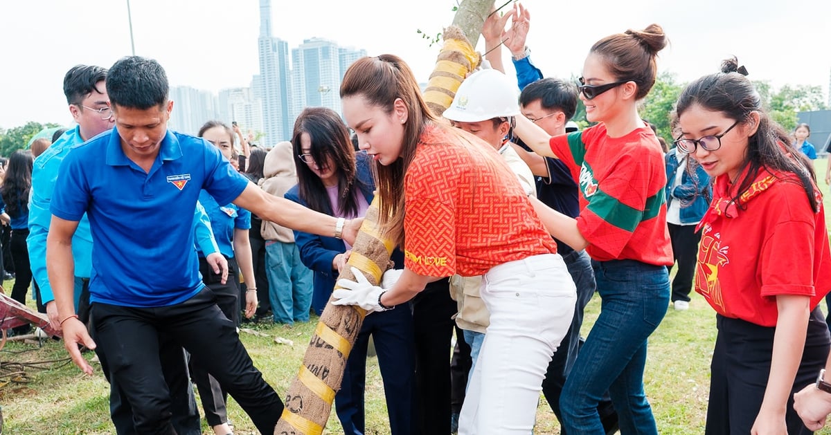 Hồ Ngọc Hà, Ngọc Châu, Lê Hoàng Phương trồng muồng hoa đào cho TP.HCM