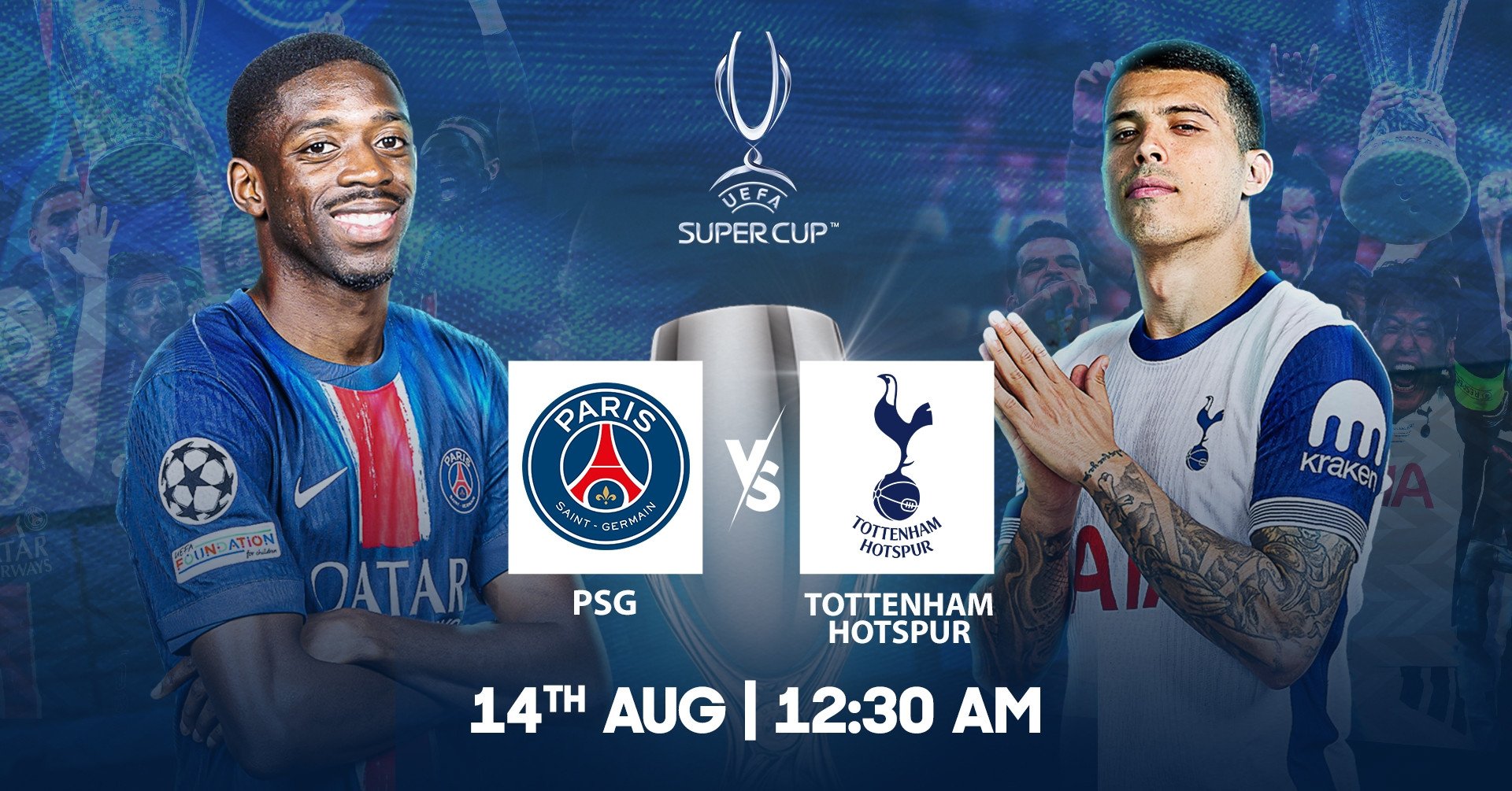Link xem trực tiếp PSG vs Tottenham Siêu cúp châu Âu ngày 14/8/2025