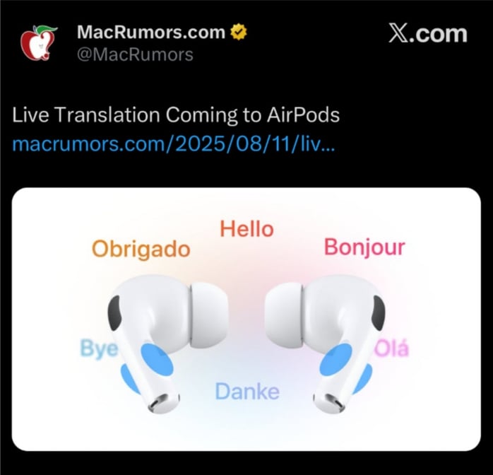 Tai nghe Apple AirPods đời 2025 sắp có tính năng dịch trực tiếp? - Ảnh 1.