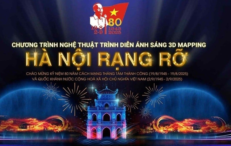 Những hình ảnh ánh sáng 3D sẽ tái hiện các biểu tượng lịch sử, văn hóa Thăng Long-Hà Nội qua các thời kỳ.