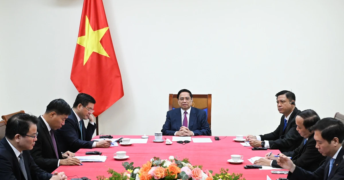 [Ảnh] Thủ tướng Phạm Minh Chính điện đàm với Thủ tướng Campuchia Hun Manet