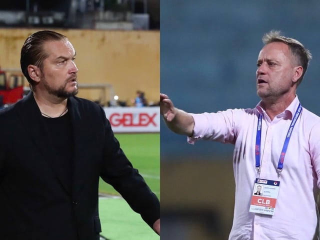 Cảm xúc trái ngược của 2 HLV ngoại cá tính nhất V-League sau màn chia điểm kịch tính- Ảnh 1.